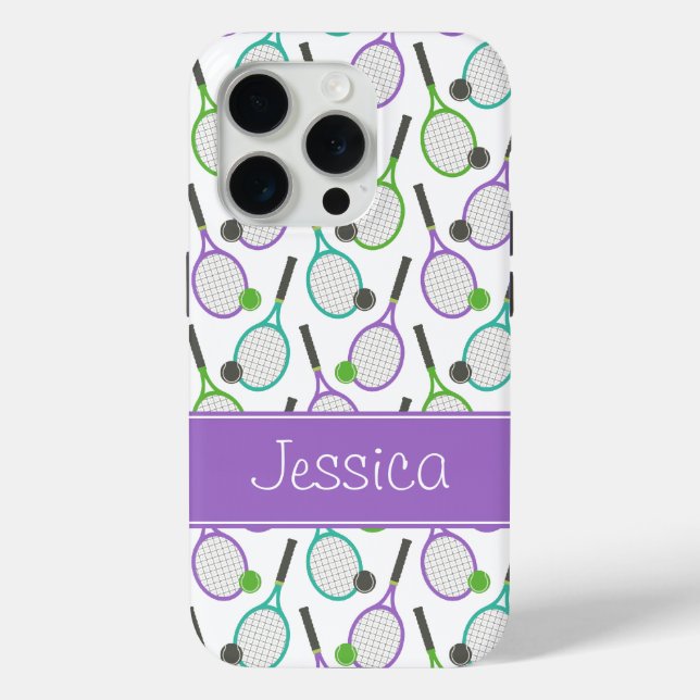 Funda De Case-Mate Para iPhone Tenis Verde azulado Preppy Purple Green Personaliz (Reverso )