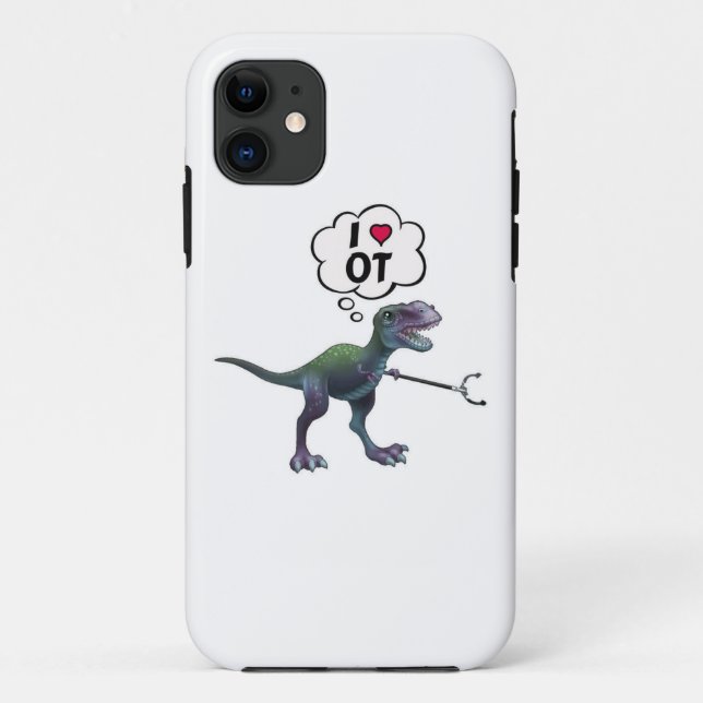 Funda De Case-Mate Para iPhone Terapia ocupacional feliz dinosaurio (Reverso)