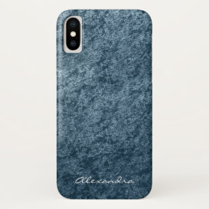 Funda Para iPhone X Terciopelo verde azulado del azul de la aguamarina