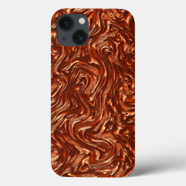 Funda Para iPhone 13 Terracota marrón texturizada