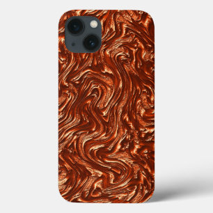 Funda Para iPhone 13 Terracota marrón texturizada