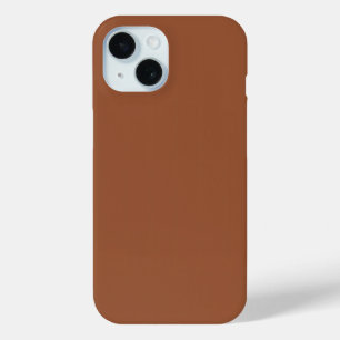 Funda Para iPhone 15 Terracota Naranja Quemado Color Sólido