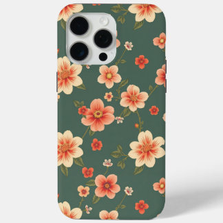 Funda Para iPhone 15 Pro Max Terracota Patrón verde 2025