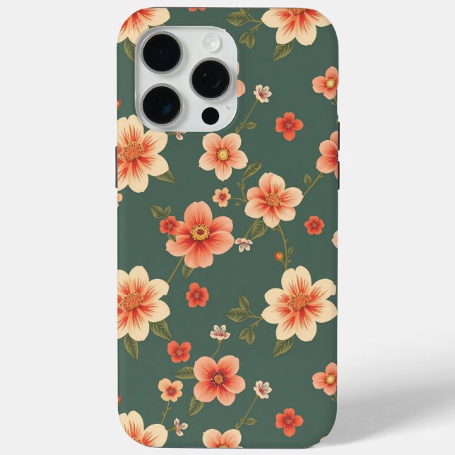 Funda De Case-Mate Para iPhone Terracota Patrón verde 2025 (Reverso )