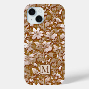 Funda Para iPhone 15 Terracota quemada Naranja Boho botánico moderno