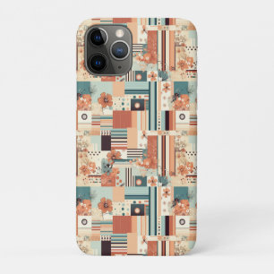 Funda Para iPhone 11 Pro Terracota Teal Geométrico Floral de Medianos del S