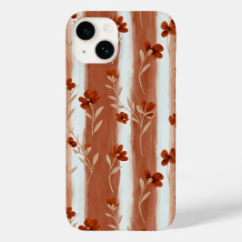 Funda Para iPhone 14 De Case-Mate Terracotta Wildflower Stripe
