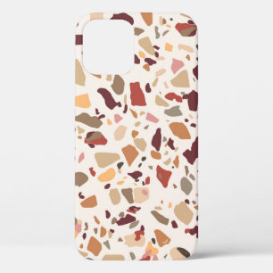 Funda Para iPhone 12 Terrazo marrón: vintage, patrón de moda.