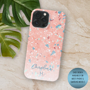 Funda Para iPhone 14 Pro Max De Case-Mate Terrazo Patrón Verde Azul Blanco Coral Rojo