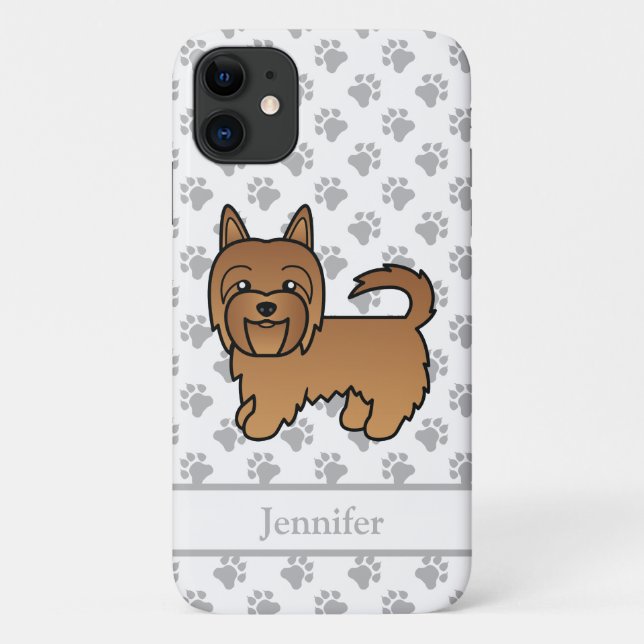 Funda De Case-Mate Para iPhone Terrier Australiano Rojo Perro de Dibujos Animados (Reverso)