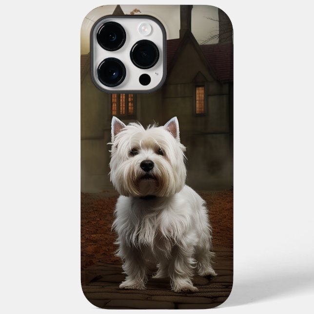 Funda De Case-Mate Para iPhone Terrier Blanco de West Highland de Halloween Espel (Reverso )