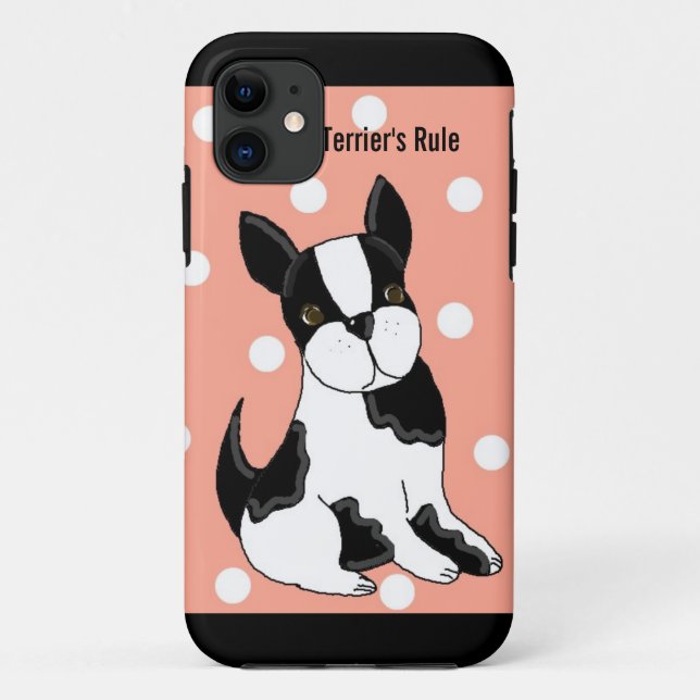 Funda De Case-Mate Para iPhone Terrier de Boston (Reverso)