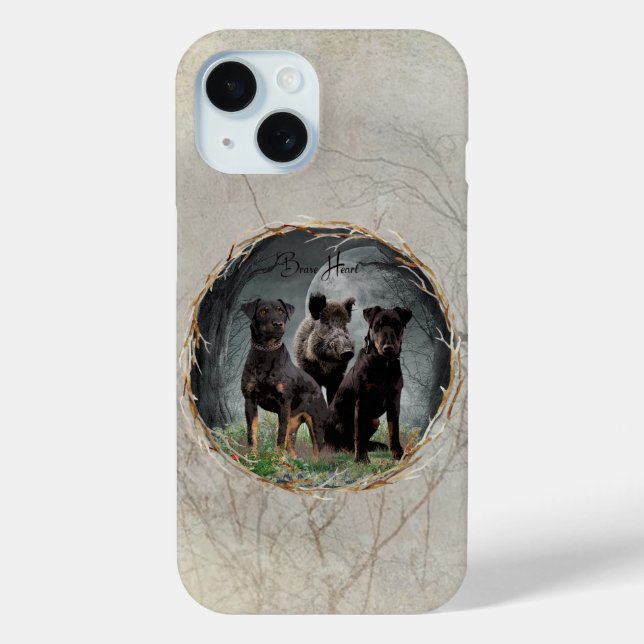 Funda De Case-Mate Para iPhone Terrier de caza alemán, Jagdterrier (Reverso )