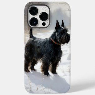 Funda Para iPhone 14 Pro Max De Case-Mate Terrier Escocés Deja que nieve Navidad