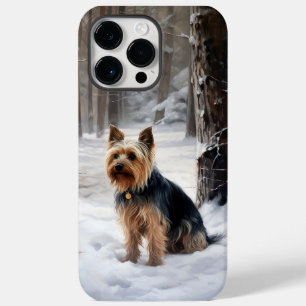 Funda Para iPhone 14 Pro Max De Case-Mate Terrier Sedoso Deja que nieve Navidad 