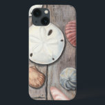 Funda Para iPhone 13 Tesoros marinos<br><div class="desc">Megan Meagher es conocida por sus simples obras de arte. Esta imagen refleja la sencillez de los tesoros de la orilla del mar, incluidos los dólares de arena y las conchas en un tono pastel. Meagher abarca un fondo de madera en su imagen para contrastar estos tesoros. Obtén esta buena...</div>
