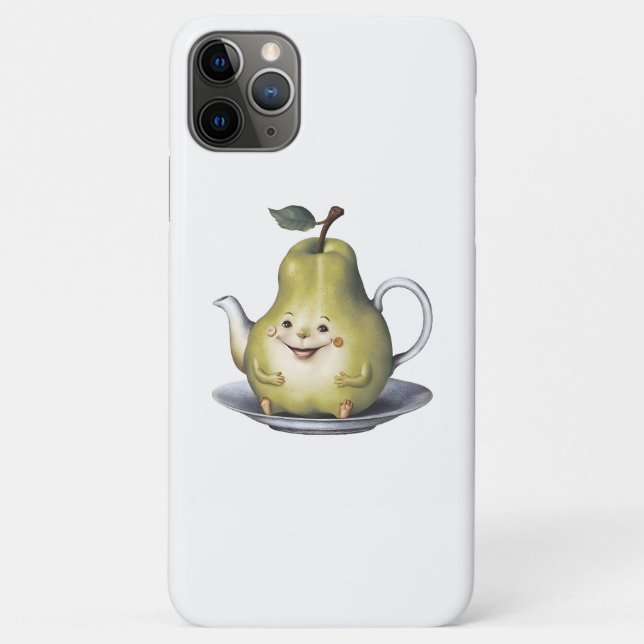 Funda De Case-Mate Para iPhone Tetera de Pera Sonriente (Reverso)