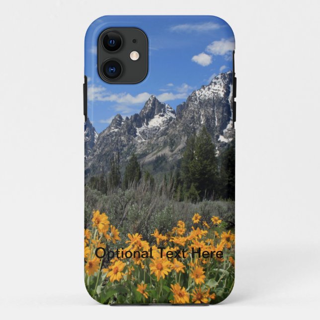 Funda De Case-Mate Para iPhone Tetons magnífico con las flores amarillas (Reverso)