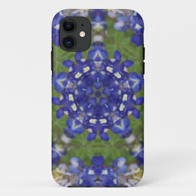 Funda De Case-Mate Para iPhone Texas Bluebonnet Kaleidoscope (Reverso)