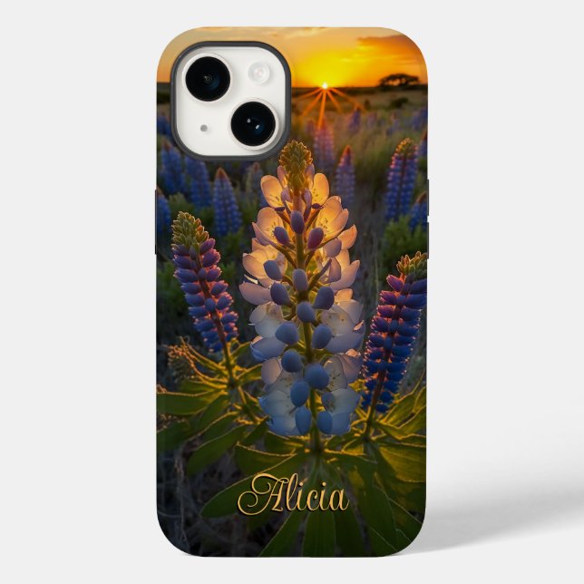 Funda De Case-Mate Para iPhone Texas Bluebonnet Sunset (Reverso )