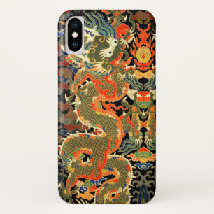 Funda Para iPhone X Textil con estampado de dragón chino vintage Arte 
