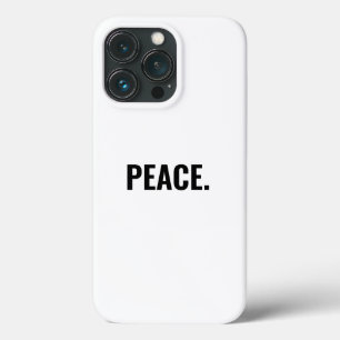 Funda Para iPhone 13 Pro Texto blanco y negro de paz contra la guerra minim