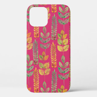 Funda Para iPhone 12 texto de fondo de patrón floral sin soldadura de a