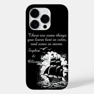 Funda Para iPhone 14 Pro De Case-Mate Texto de la cita motivacional moderna del Barco pi