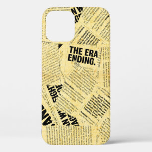 Funda Para iPhone 12 Texto de periódico con papel antiguo