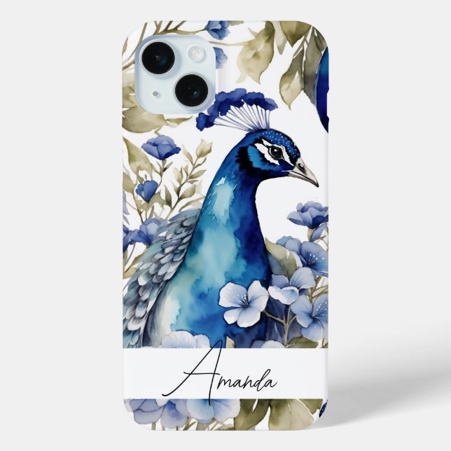 Funda De Case-Mate Para iPhone Texto de Personalizado de paquetería azul único de (Reverso )