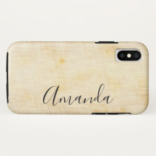 Funda Para iPhone X Texto de script con fondo desgastado