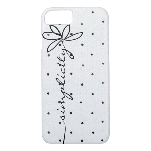Funda De Case-Mate Para iPhone texto de simplicidad sobre puntos de polka (Reverso)