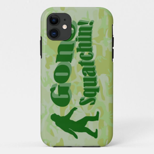 Funda De Case-Mate Para iPhone Texto de Squatchin sobre camuflaje verde (Reverso)