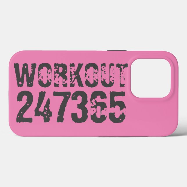 Funda De Case-Mate Para iPhone Texto desgastado y raspado Workout 247365 rosa (Reverso (Horizontal))