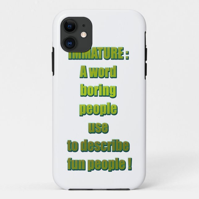 Funda De Case-Mate Para iPhone Texto divertido e inmaduro (Reverso)