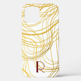 Funda Para iPhone 12 Texto elegante dorado blanco y negro