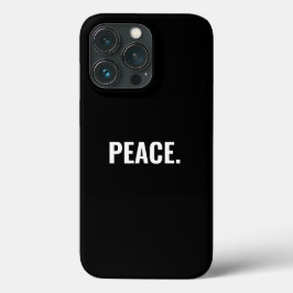 Funda Para iPhone 13 Pro Texto en blanco y negro sobre la paz contra la gue