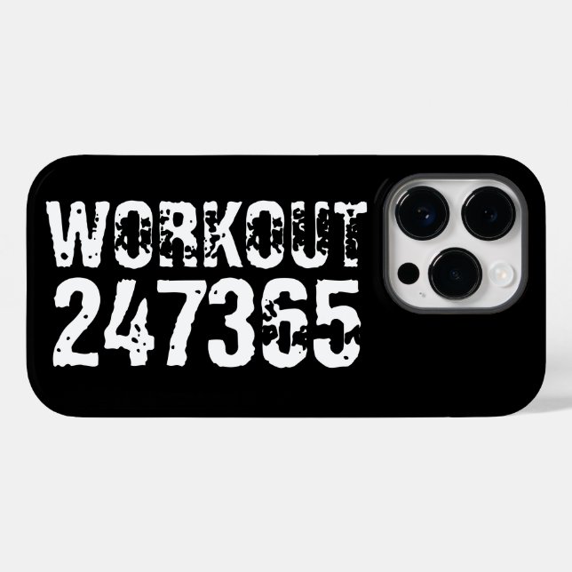 Funda De Case-Mate Para iPhone Texto grabado y desgastado Workout 247365 white (Reverso (Horizontal))