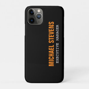 Funda Para iPhone 11 Pro Texto negrita Naranja blanco negro Profesional ele