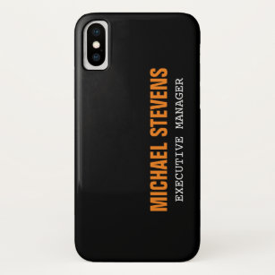 Funda Para iPhone XS Texto negrita Naranja blanco negro Profesional ele