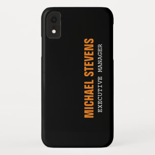 Funda Para iPhone XR Texto negrita Naranja blanco negro Profesional ele