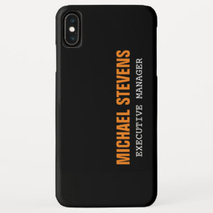 Funda Para iPhone XS Max Texto negrita Naranja blanco negro Profesional ele
