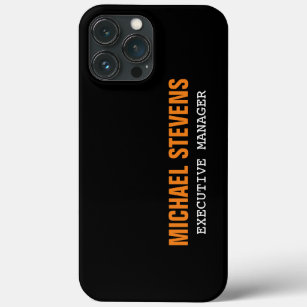 Funda Para iPhone 13 Pro Max Texto negrita Naranja blanco negro Profesional ele