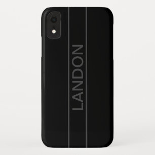 Funda Para iPhone XR Texto personalizable Negro moderno en negrita y