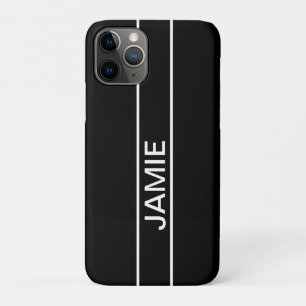 Funda Para iPhone 11 Pro Texto personalizable   Negro y blanco moderno y ne