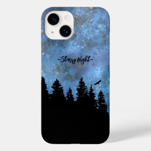 Funda Para iPhone 14 De Case-Mate Texto personalizado bosque de pinos noche