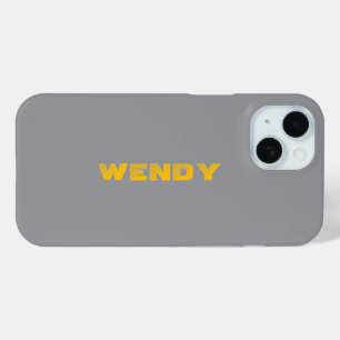 Funda Para iPhone 15 Texto personalizado desvanecido en amarillo sobre