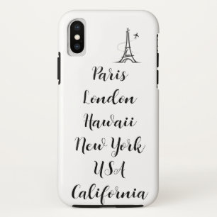 Funda Para iPhone XS texto personalizado diseño moderno parís blanco ne