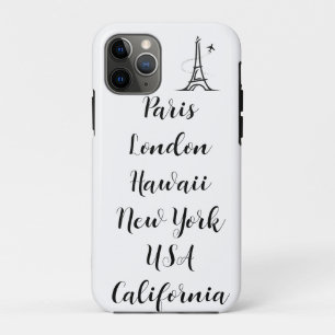 Funda Para iPhone 11 Pro texto personalizado diseño moderno parís blanco ne