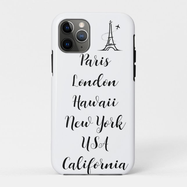 Funda De Case-Mate Para iPhone texto personalizado diseño moderno parís blanco ne (Reverso)